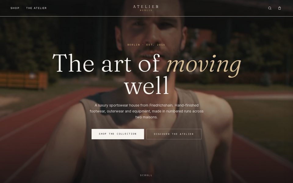 Atelier: website for a sportswear label