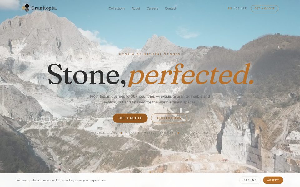 Granitopia: website for a natural stone exporter
