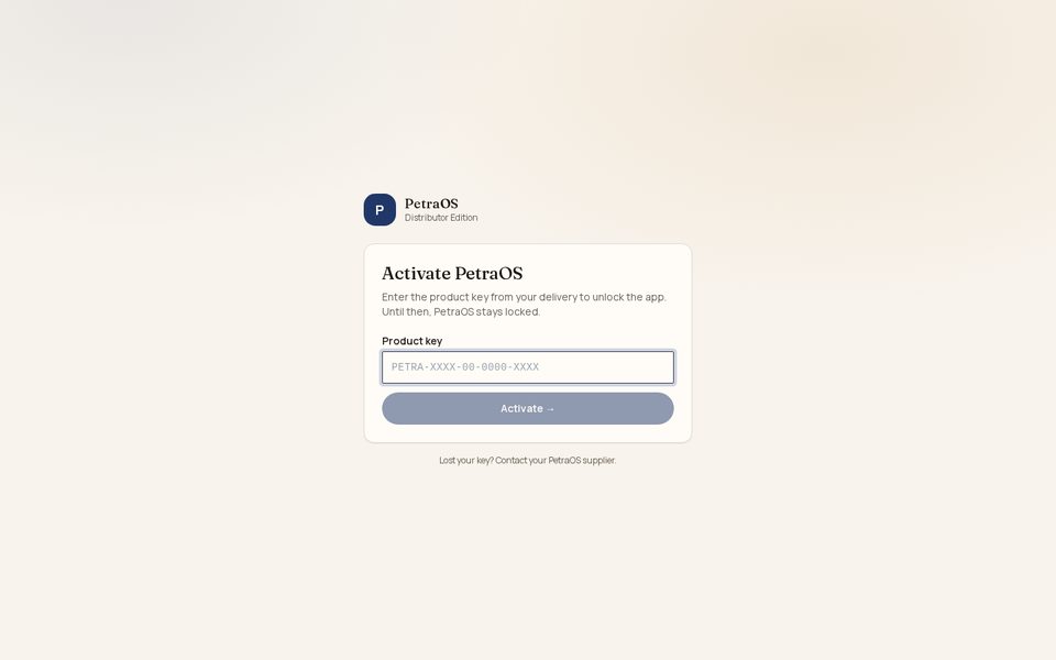 Screenshot of PetraOS: showroom software for natural stone